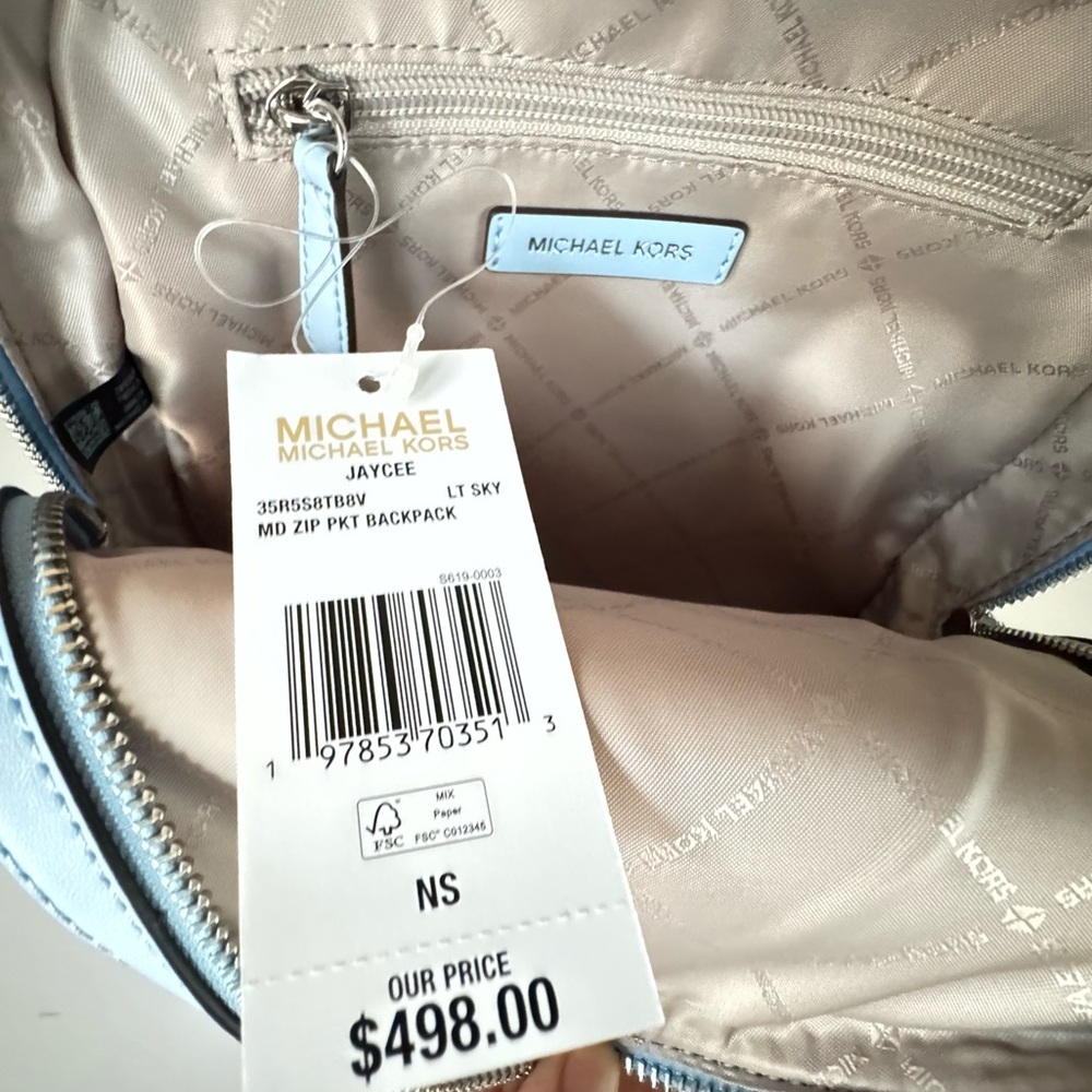 Michael Kors Jaycee MD Backpack MK Ombré Blue Multi - Picture 10 of 14